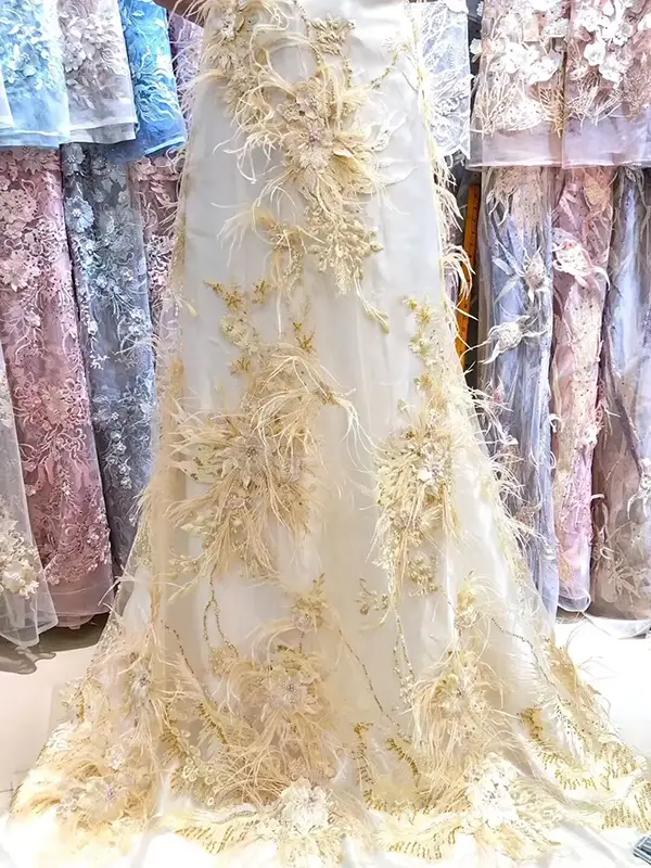 New Arrival Fashion Luxury 3d Embroidery Sequin Lace Fabric Liturgical Lace Fabric New Arrival Fashion Luxury 3d Embroidery Sequin Lace Fabric Liturgical Lace Fabric