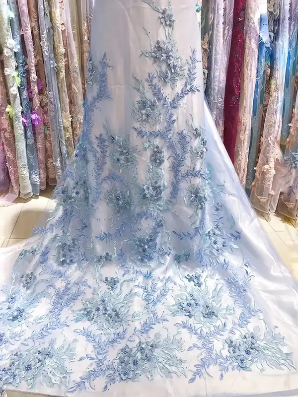 New Arrival Fashion Luxury 3d Embroidery Sequin Lace Fabric Liturgical Lace Fabric New Arrival Fashion Luxury 3d Embroidery Sequin Lace Fabric Liturgical Lace Fabric