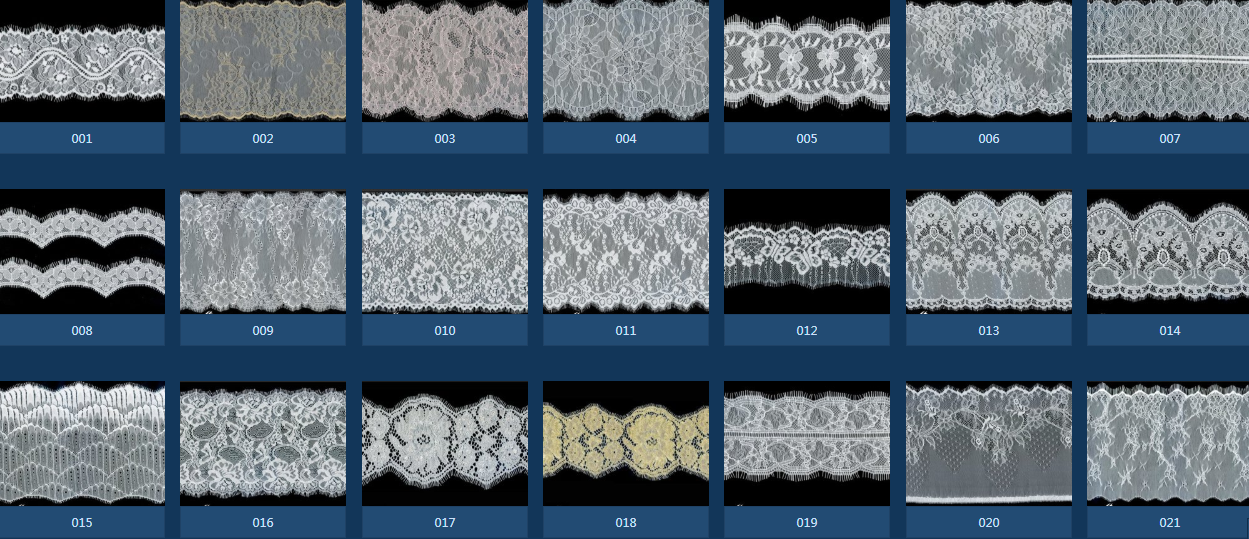 Fan-shaped Nylon Eyelash Lace Trimming for Underwear Decoration Double Scalloped Eyelash Lace Trim