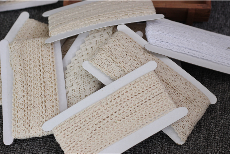 White 100% Narrow Cotton Lace Trim Crochet Embroidery Lace