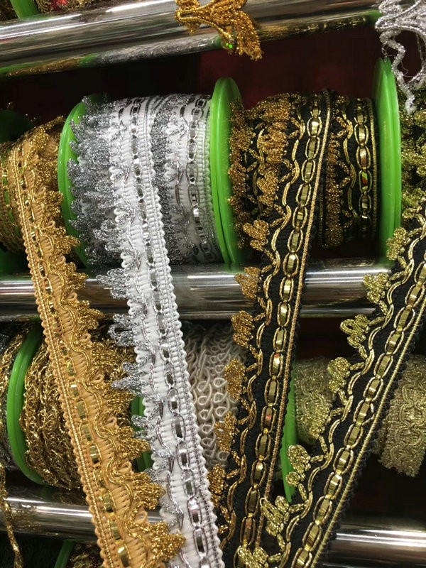 Clothing Accessories Gold and Silver Metallic Border Lace Trim Metallic Gold Sequins Embroidery Tatting Lace Trim