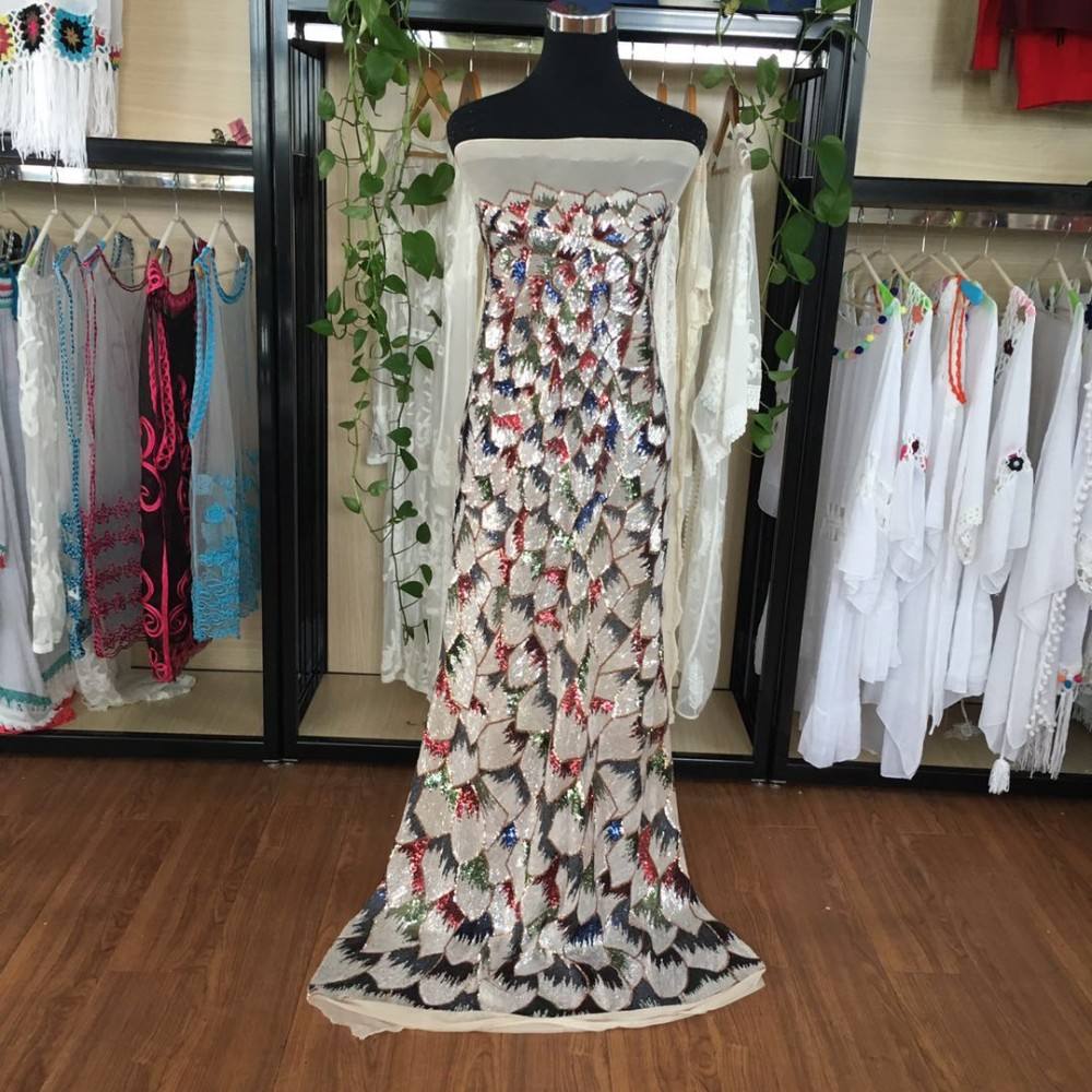 အရည်အသွေးမြင့်မားသောဖက်ရှင် polyester sequin ထည်