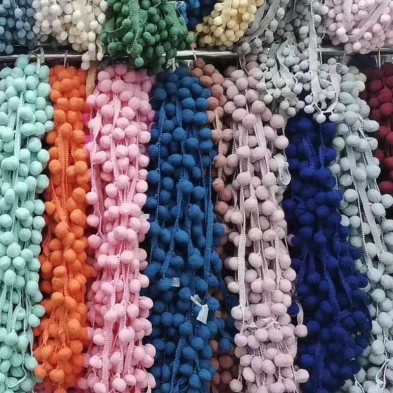Multi အရောင်များ Ball Lace အလှဆင် Tassel Design Pom Pom Hate